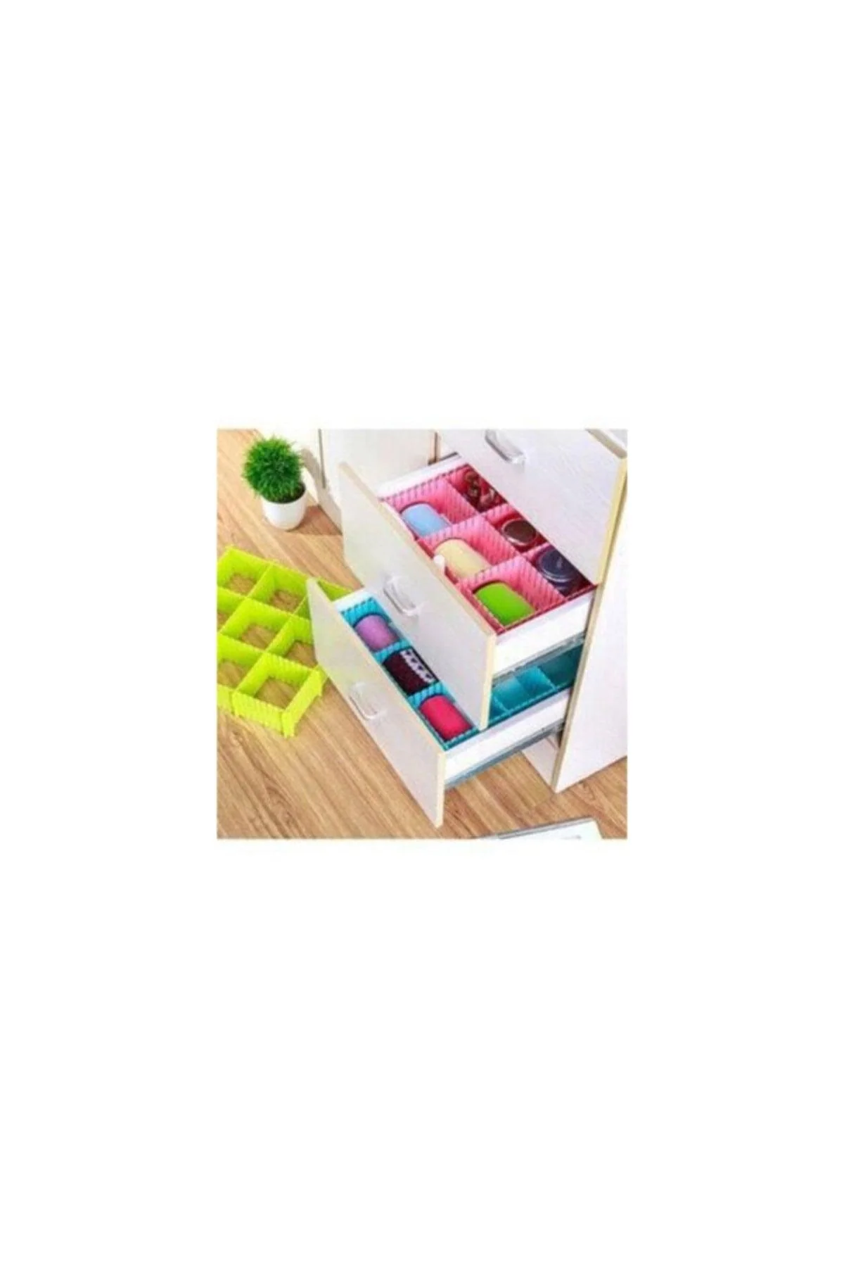 4-Piece Plastic Drawer Organizer Set in Multiple Colors
