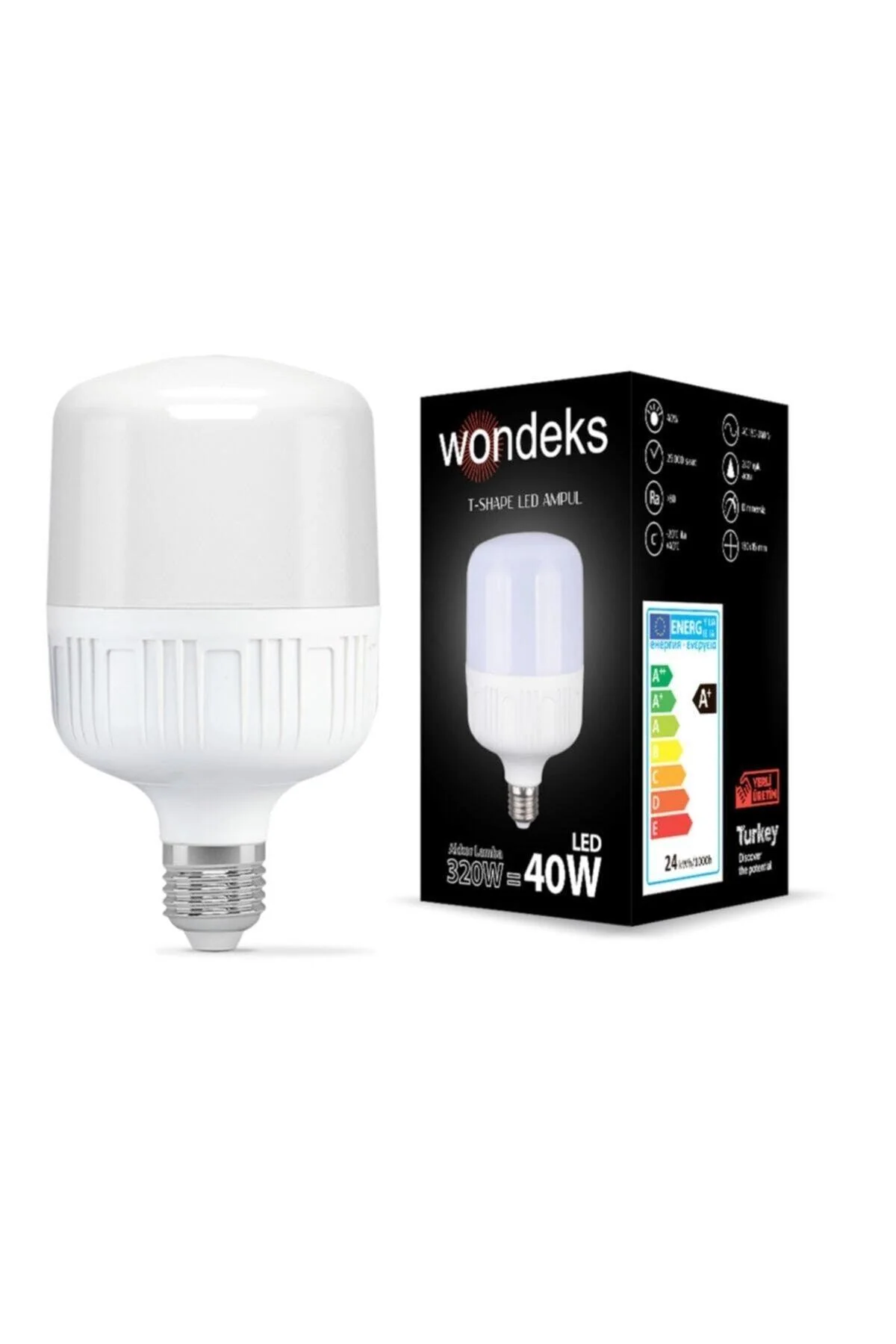 40W T‑Shape LED Bulb – 6500 K, 1800 lm, E27 Base