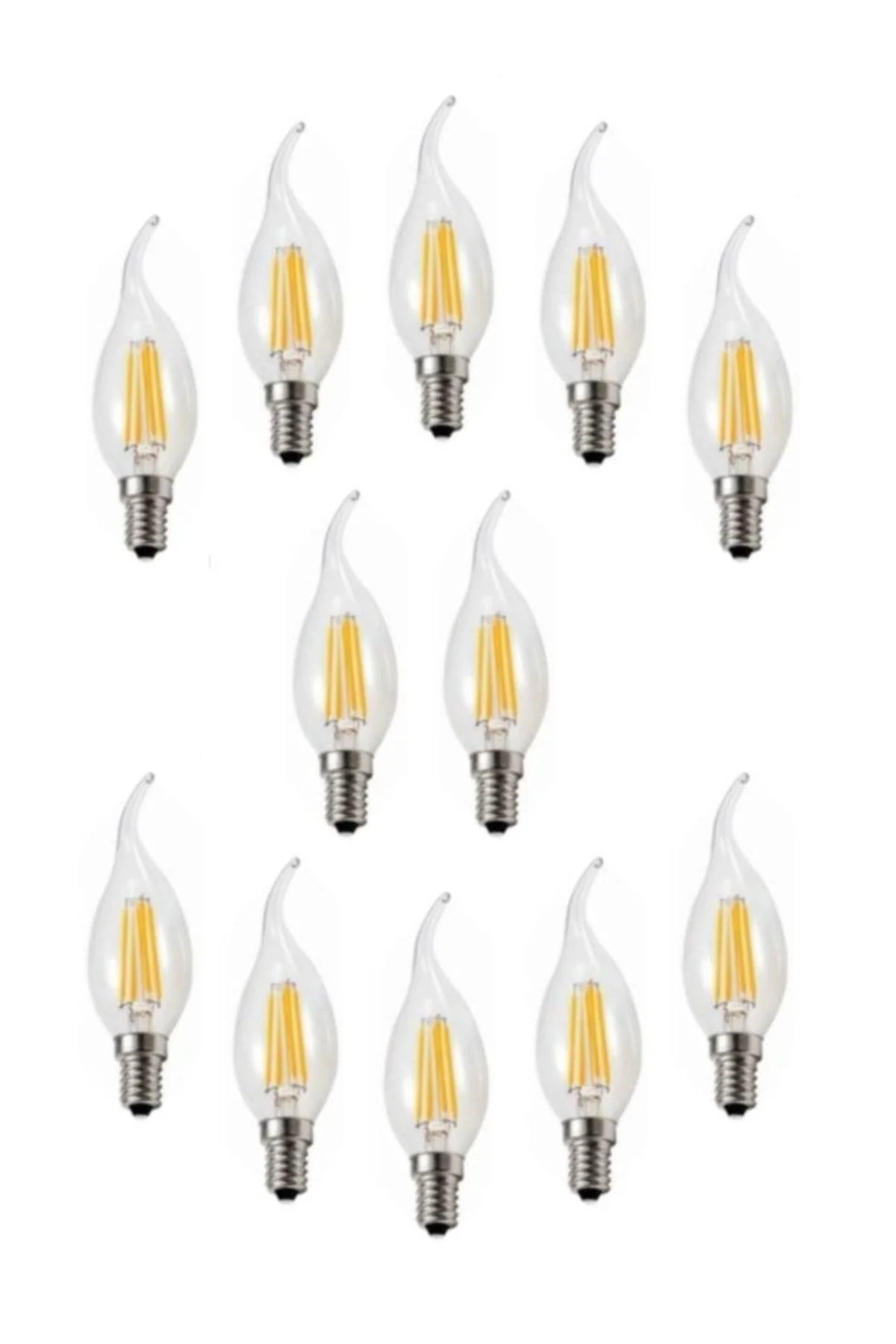 10-piece E14 LED bulb set with white light and thin sockets