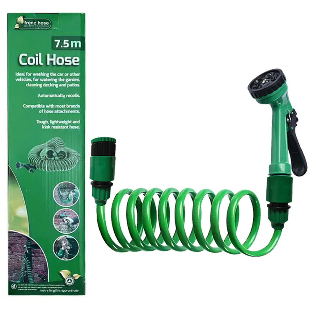 5-Function Garden Hose with Water Gun Nozzle