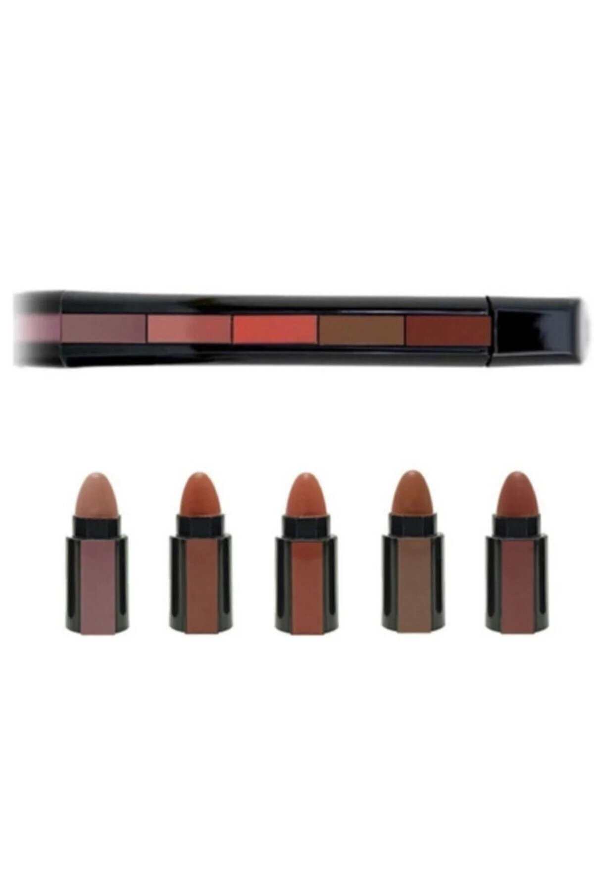 Set of 5 mini matte lipsticks in nude shades