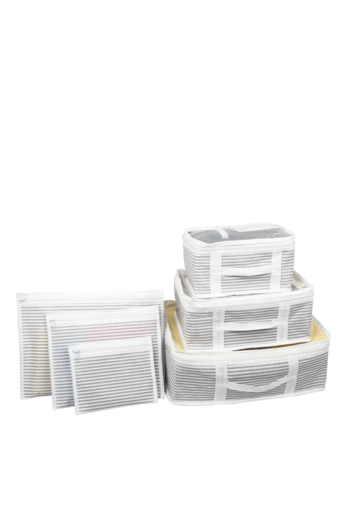 6-piece travel packing cubes set with washable fabric