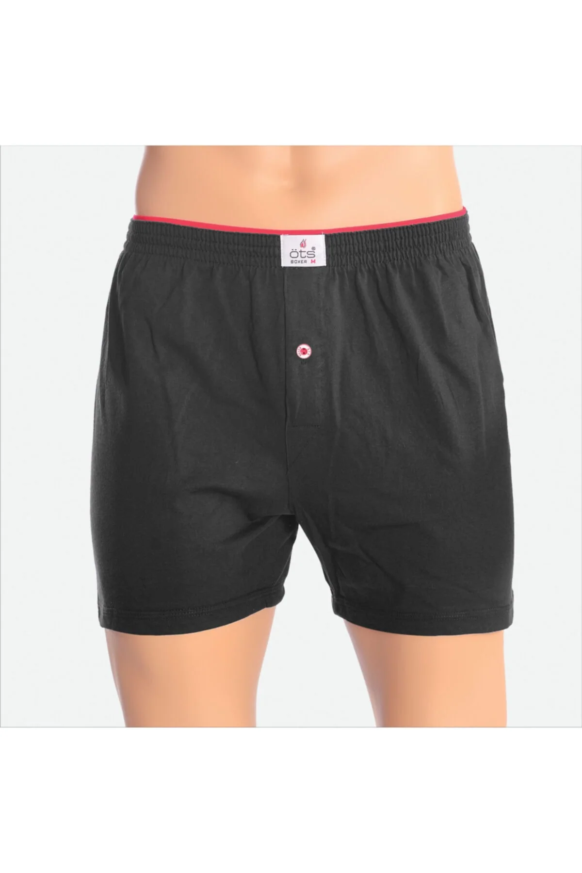 Six-Pack Men's Cotton Boxer Shorts in Black