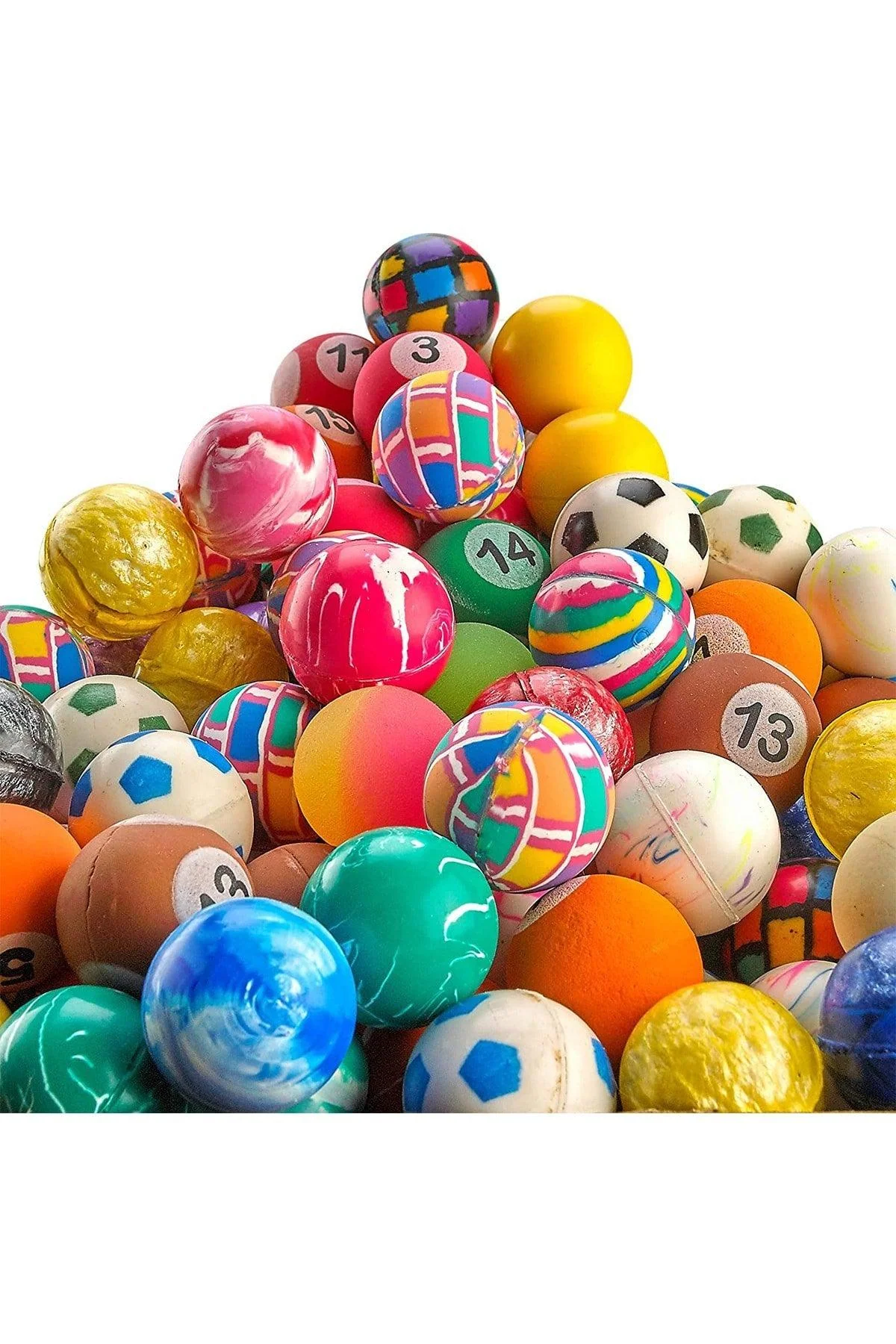 6-Piece Small Bouncing Cat Toy Balls – 32 mm Mixed Pattern