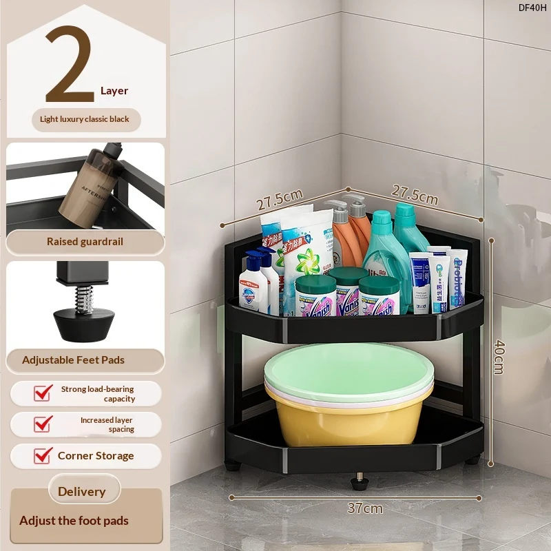 6-Tier Bathroom Corner Storage Rack, Space-Saving Organizer for Bathroom Essentials