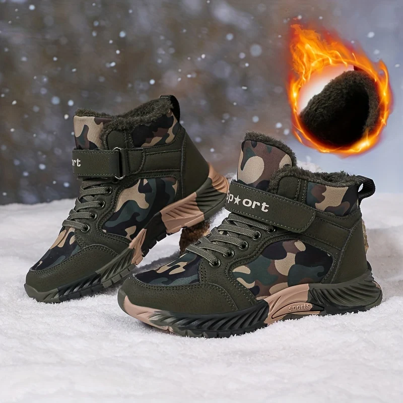 Children's High‑Top Outdoor Hiking Boots – Durable Non‑Slip Sole, Casual Walking Shoes