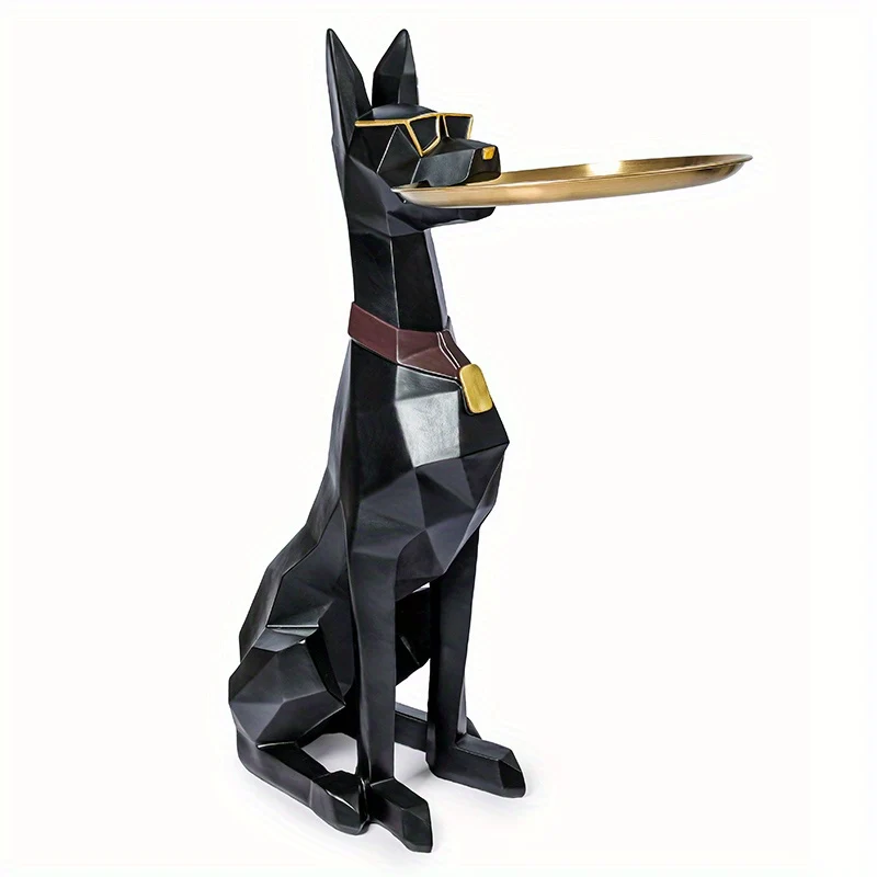 29-Inch Resin Doberman Decorative Statue for Home Accent