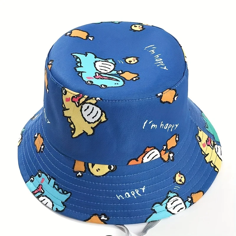 Dinosaur-themed fisherman hat for kids with UV protection