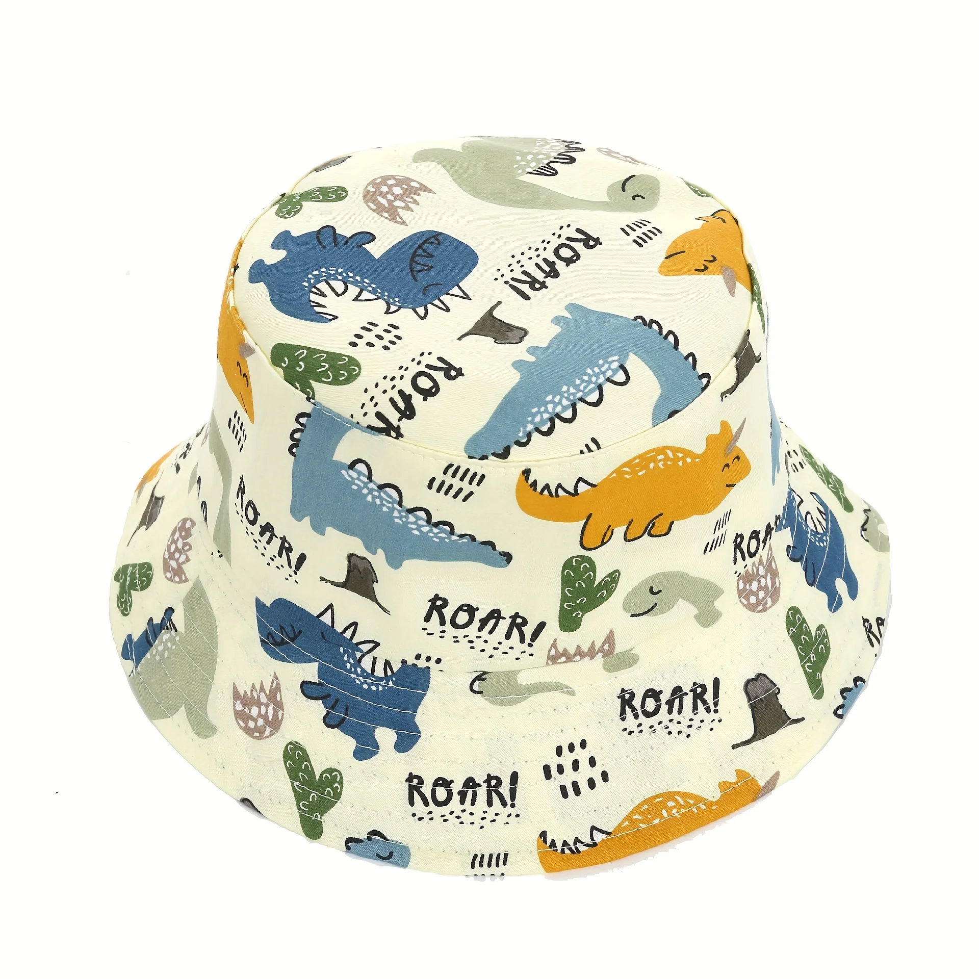 Dinosaur-themed fisherman hat for kids with UV protection