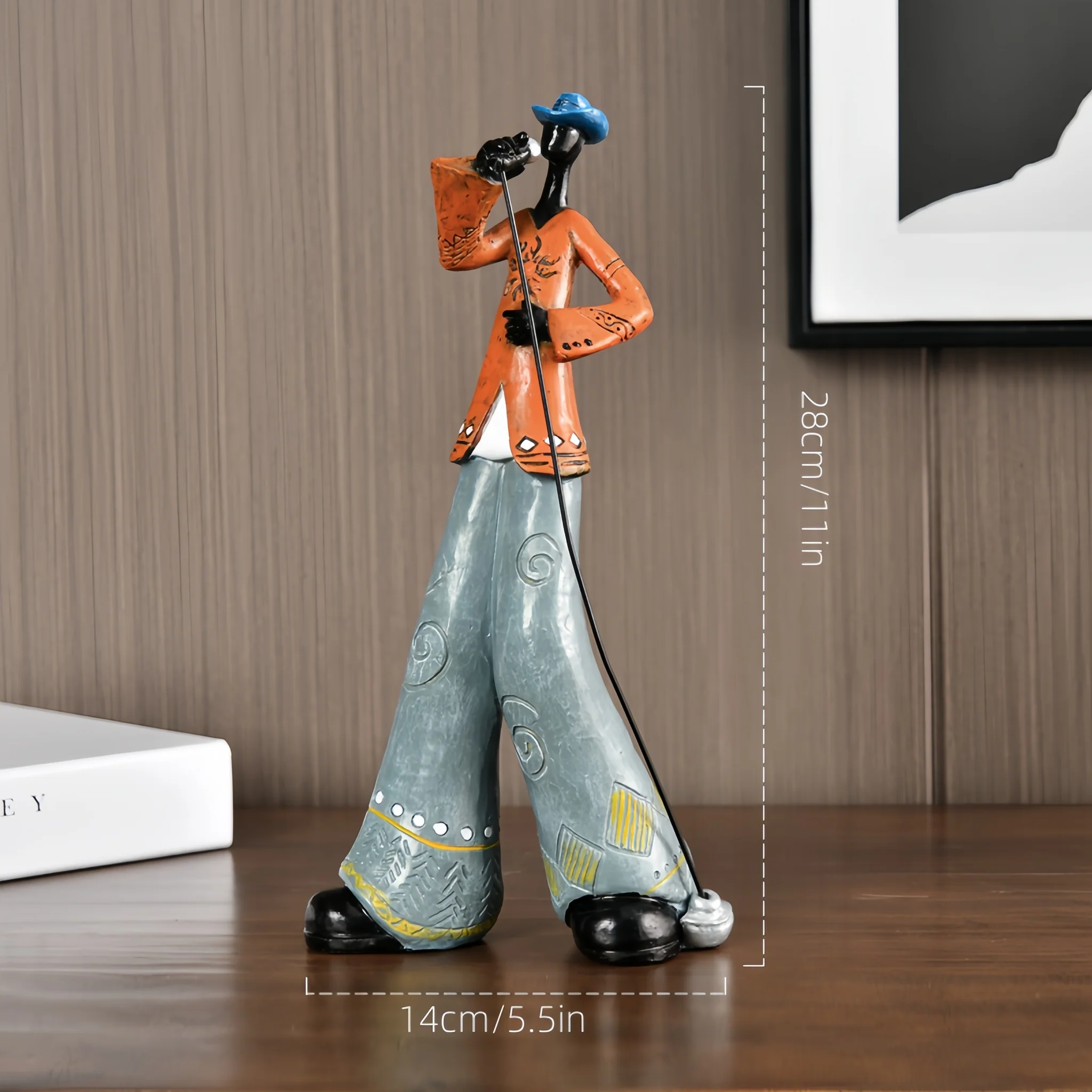 Set of Resin Jazz Band Figurines for Vintage Music Decor
