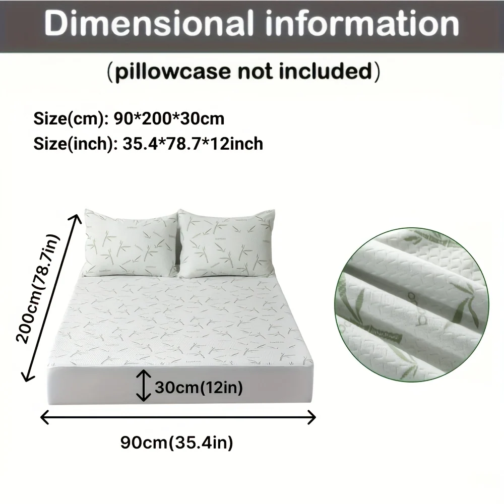 Bamboo fiber mattress protector with cooling breathable 3D design