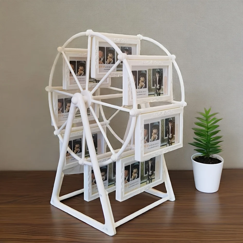 8-piece vintage rotating ferris wheel photo frame set