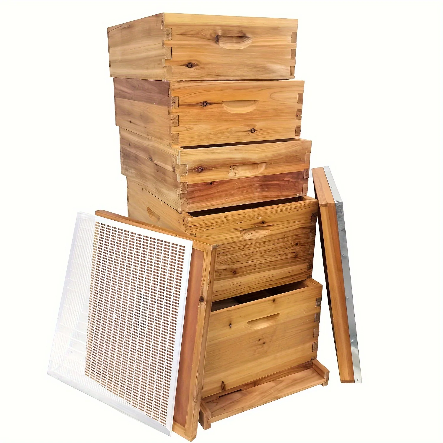 Langstroth Beehive Kit for Beginners – 5-Layer Beeswax-Coated Hive with Deep Boxes