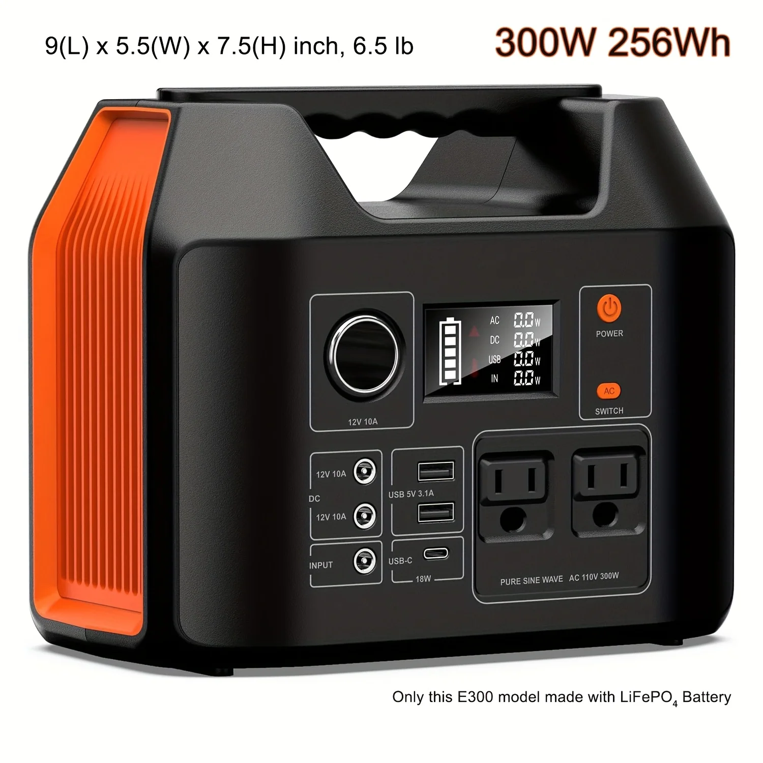 300W/100W Portable Power Station with Solar Charging
