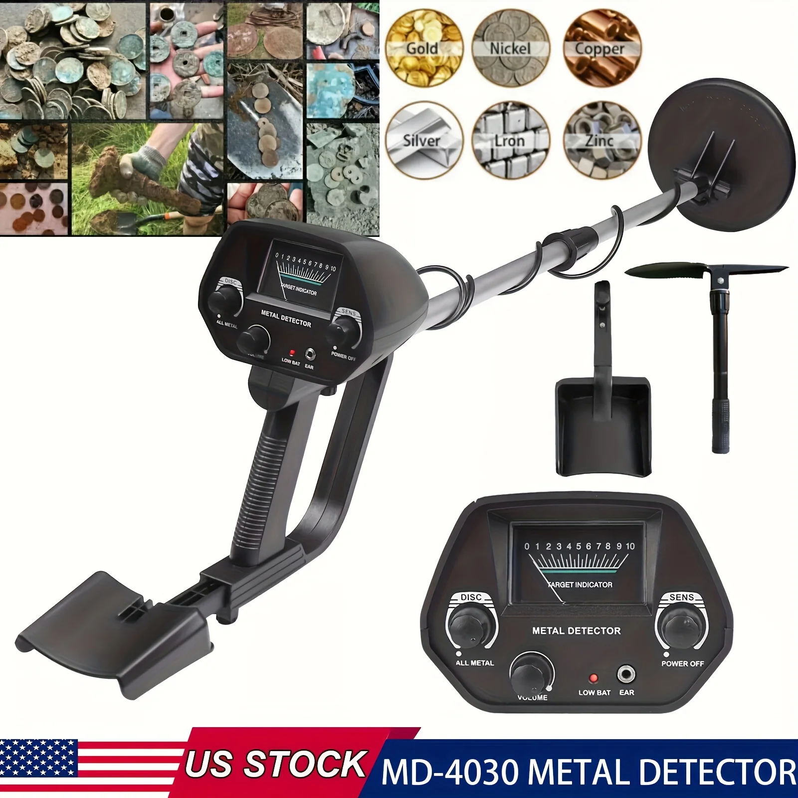 Handheld Metal Detector for Beach and Underground Treasure Hunting