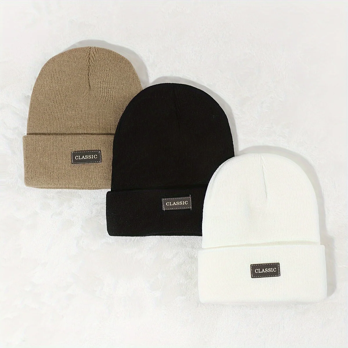 3-Pack Men's Windproof Knit Winter Hats