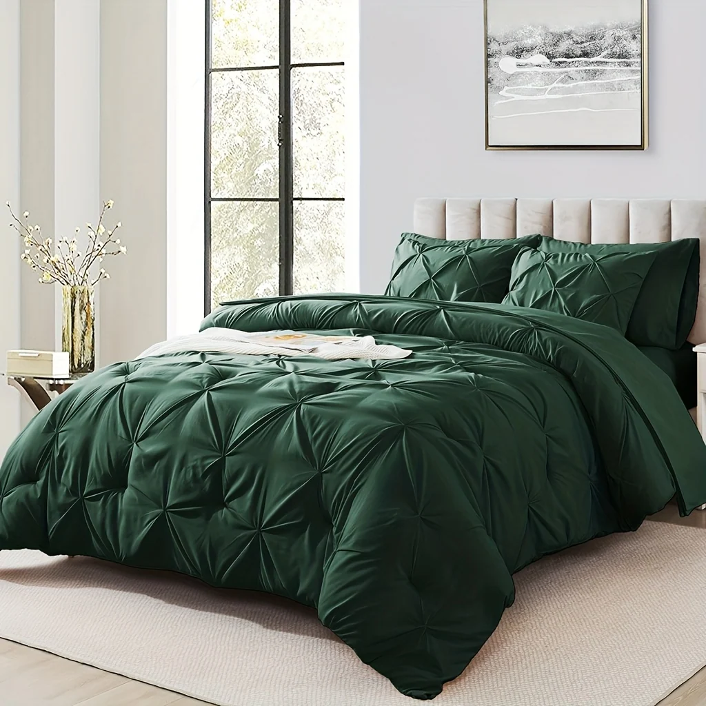 Luxury soft fluffy comforter set with fitted sheet and pillowcases