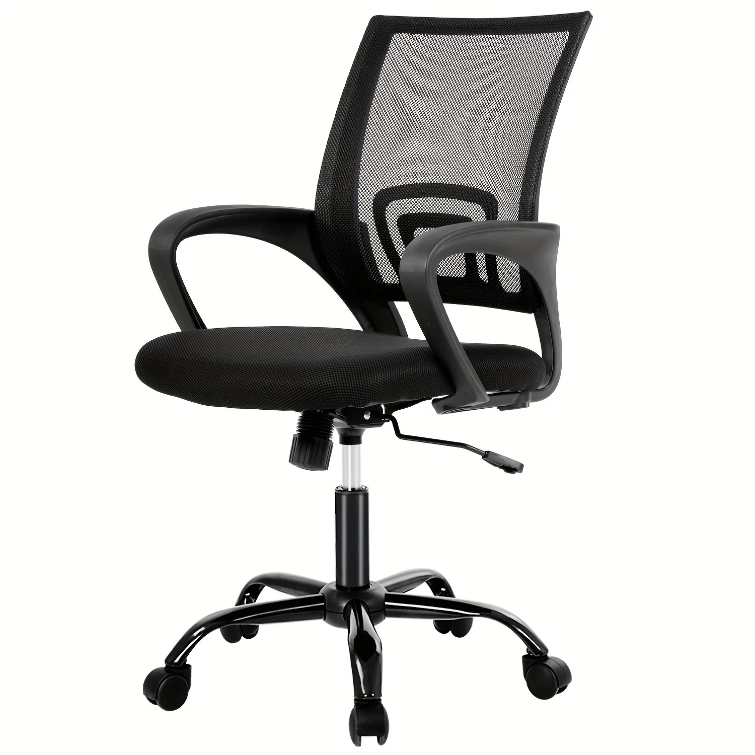Ergonomic Mesh Office Chair with Lumbar Support, Padded Seat and 5‑Wheel Base