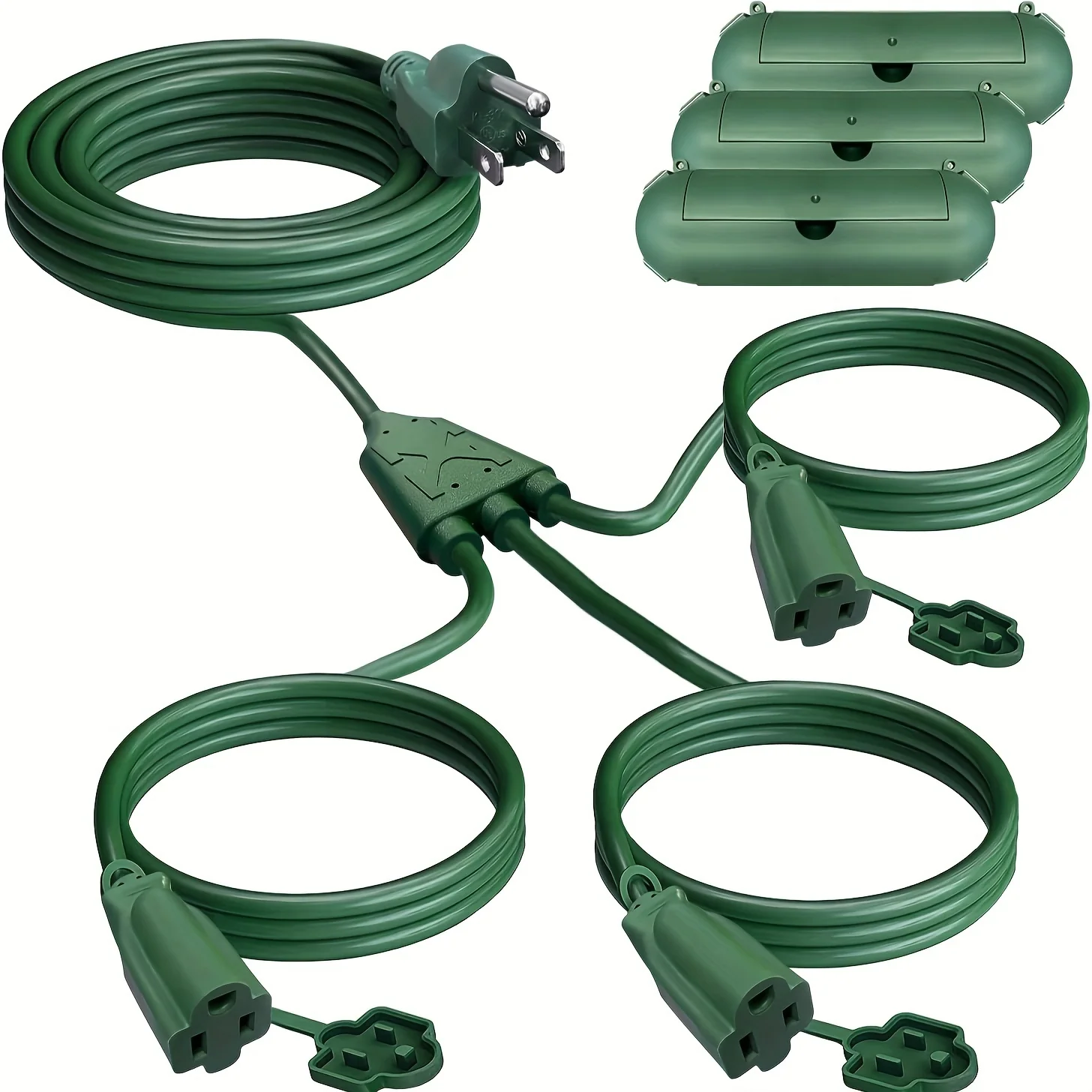 Heavy-duty 3-outlet splitter for indoor and outdoor power needs