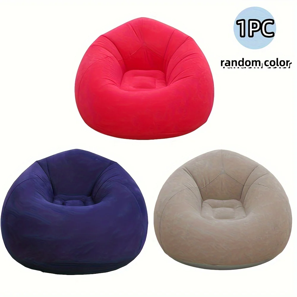 Portable Single Inflatable Sofa – Random Color, Foldable for Camping