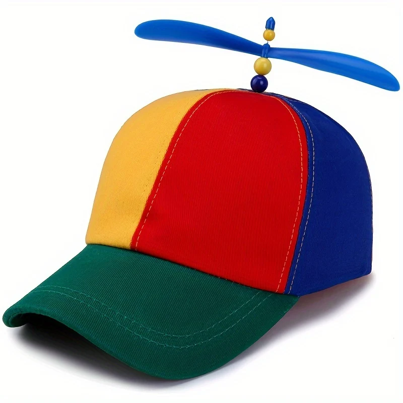 Bamboo propeller sun hat with dragonfly motif for kids