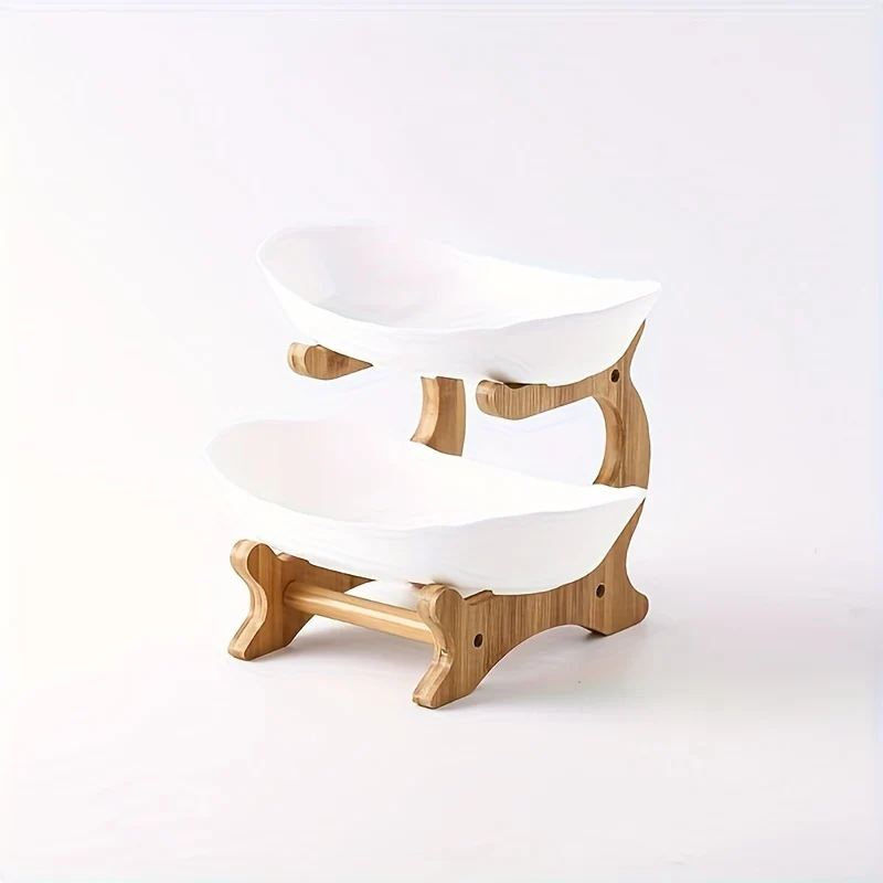 Heavy-duty plastic fruit stand with curved shelves in 2 or 3 tiers