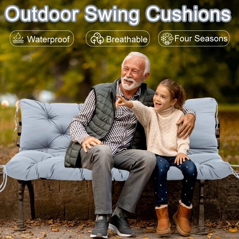3-seat outdoor swing cushion replacement with backrest