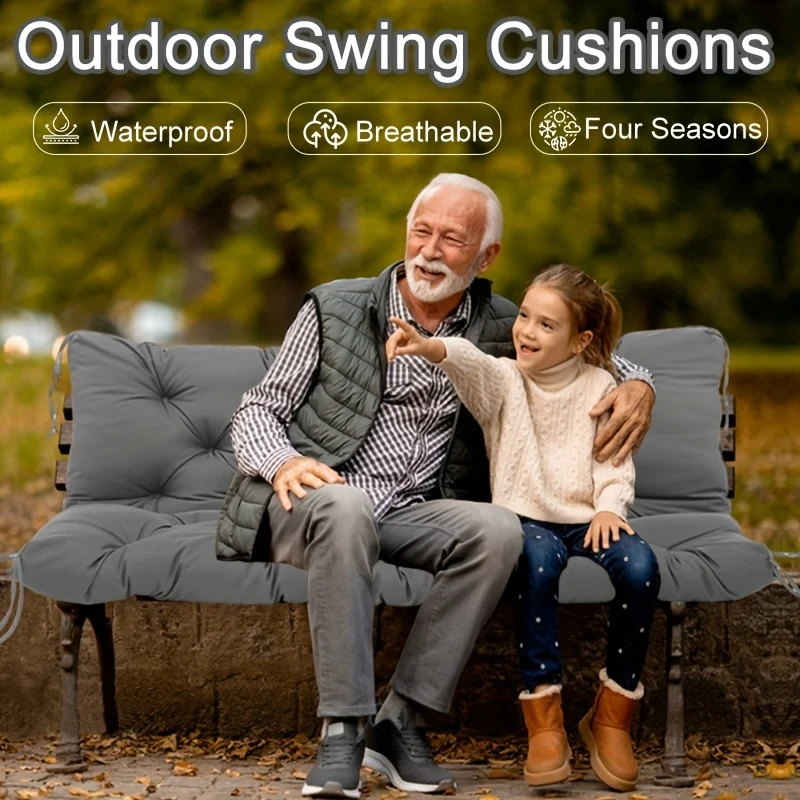 3-seat outdoor swing cushion replacement with backrest