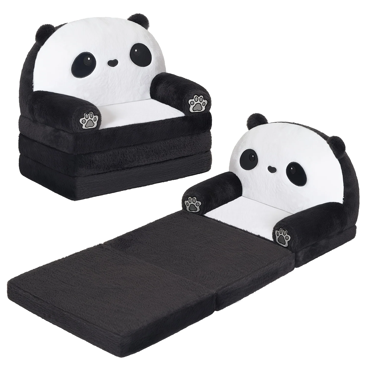 Panda-Themed Foldable Kids Sofa Chair with High-Density Foam