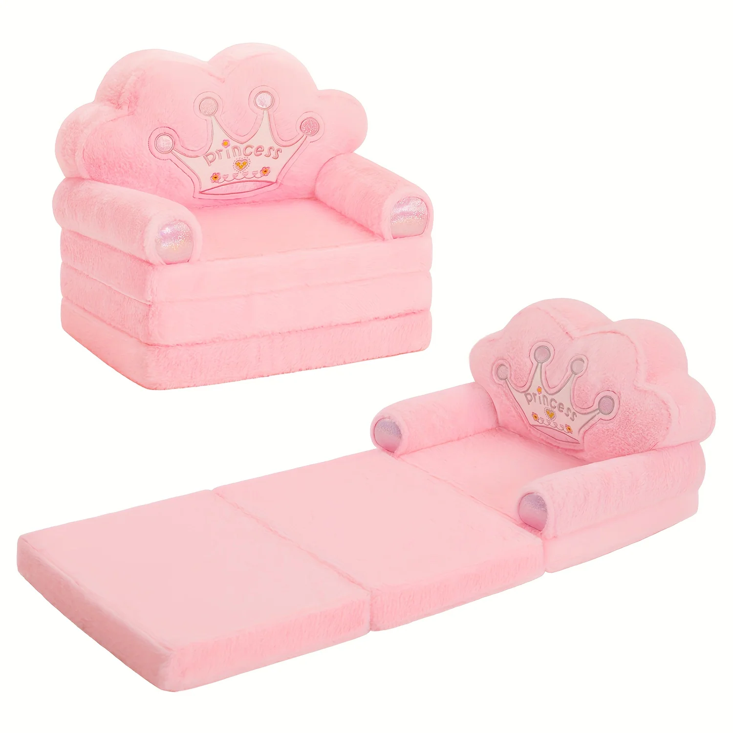 Foldable children's lounger with memory foam and washable cover