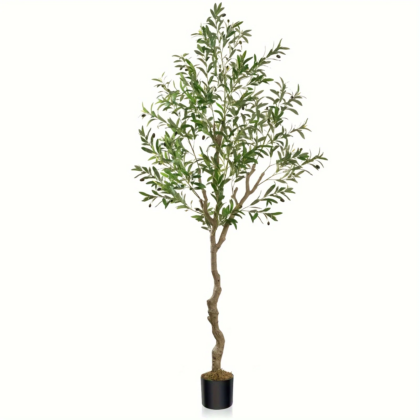 Tall artificial olive tree in multiple sizes with lifelike trunk and leaves