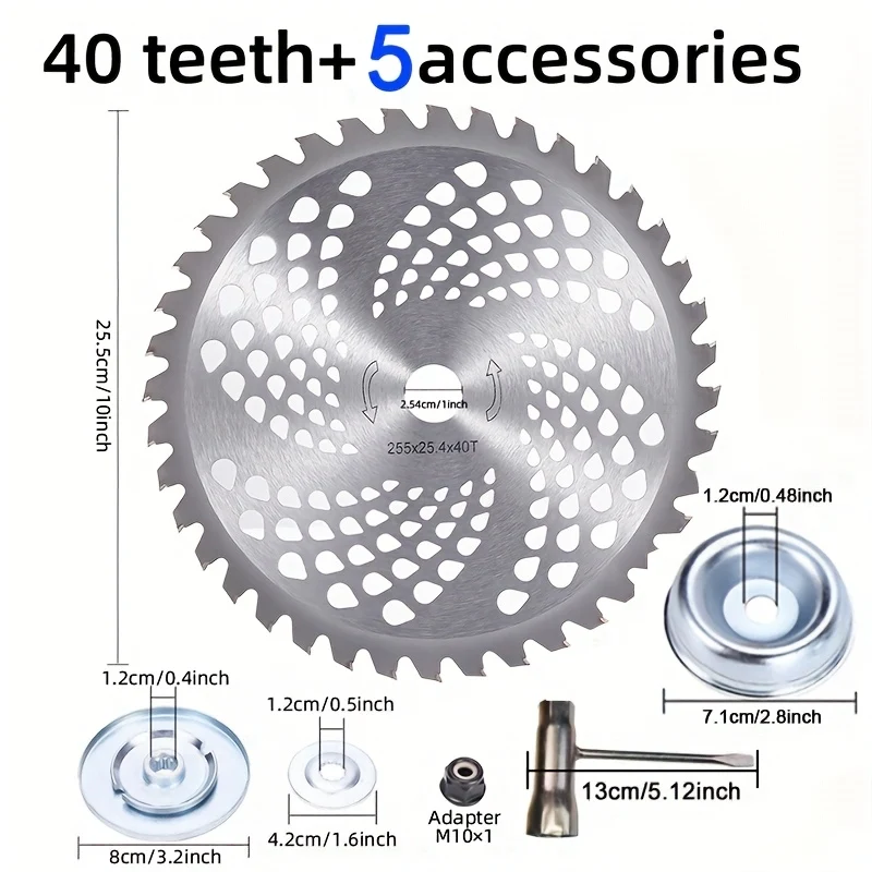 10-inch 40-tooth circular saw blade for fast grass and weed cutting