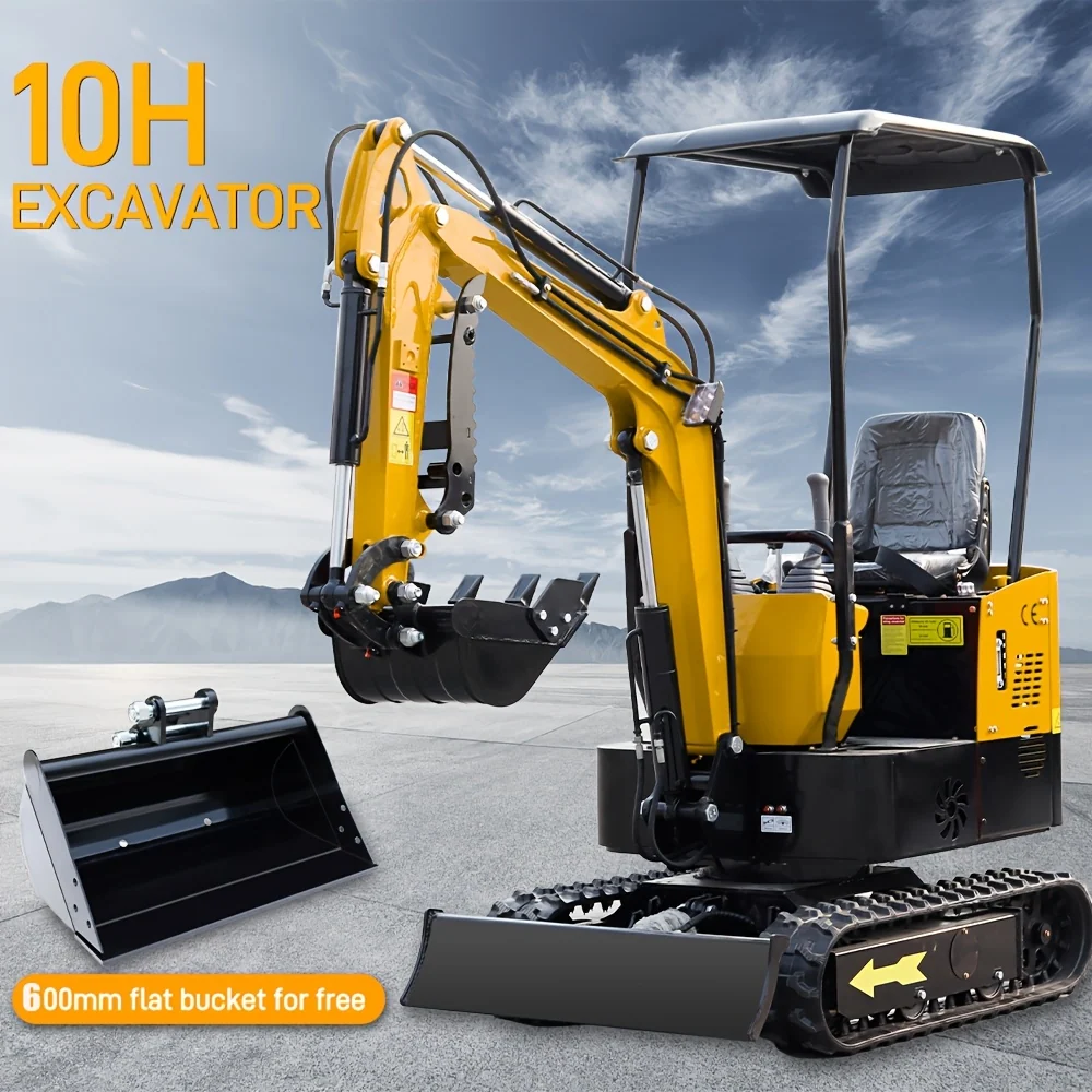 1-ton mini crawler excavator with 13.5 HP engine and 600mm shovel