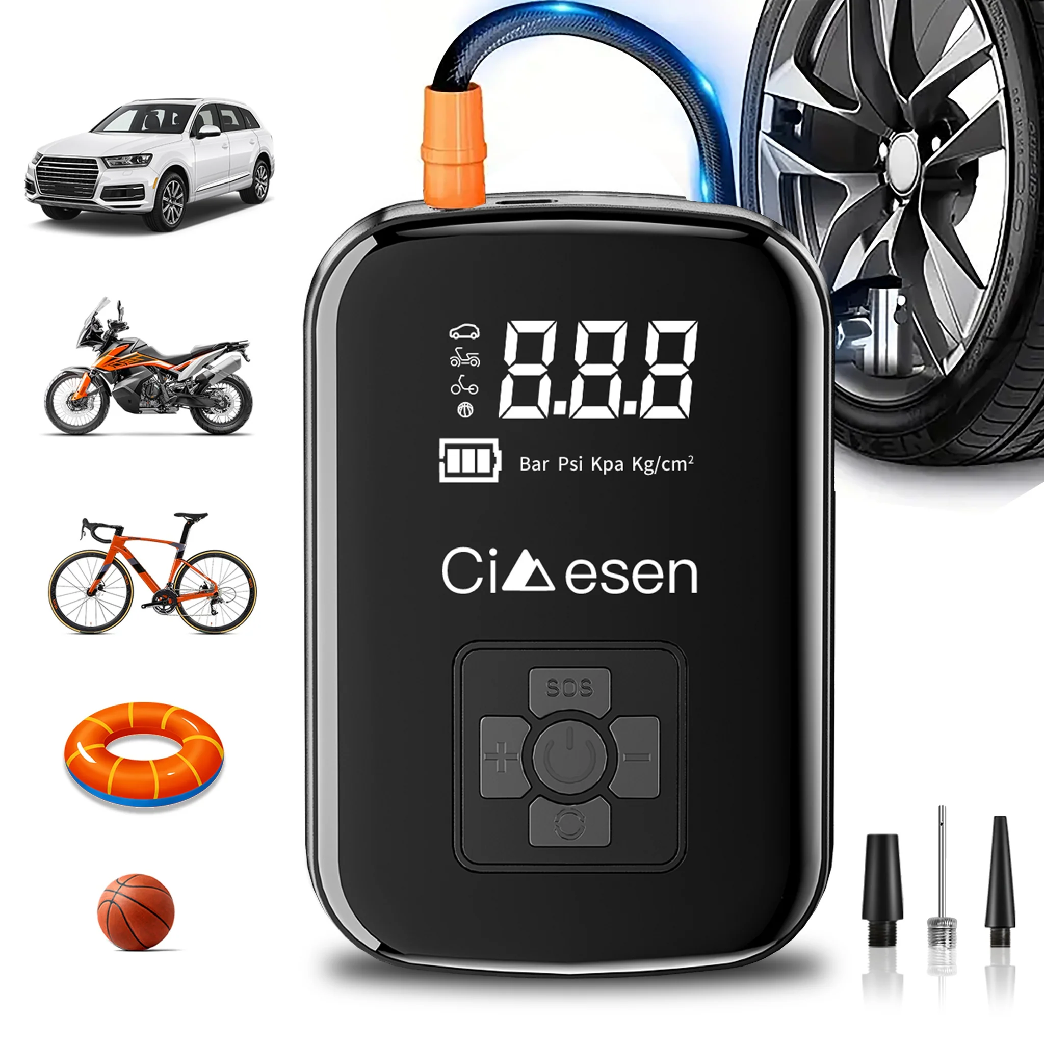 Portable digital tire inflator