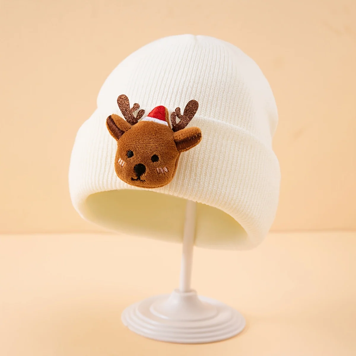 Baby Christmas reindeer beanie hat for 0-3 years