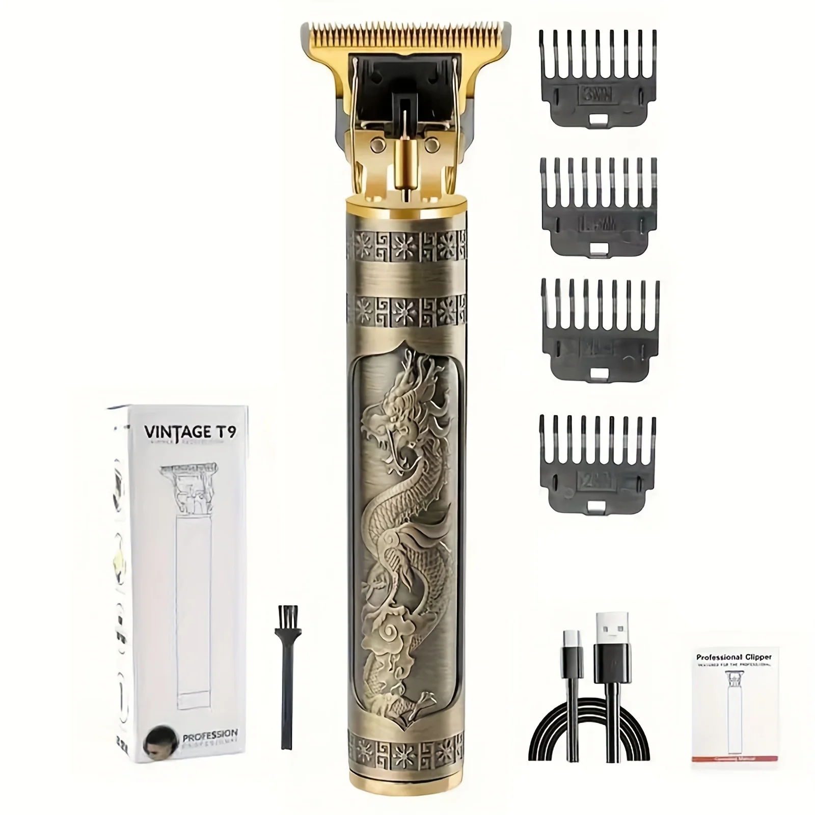 Men's USB rechargeable hair clipper and beard trimmer set