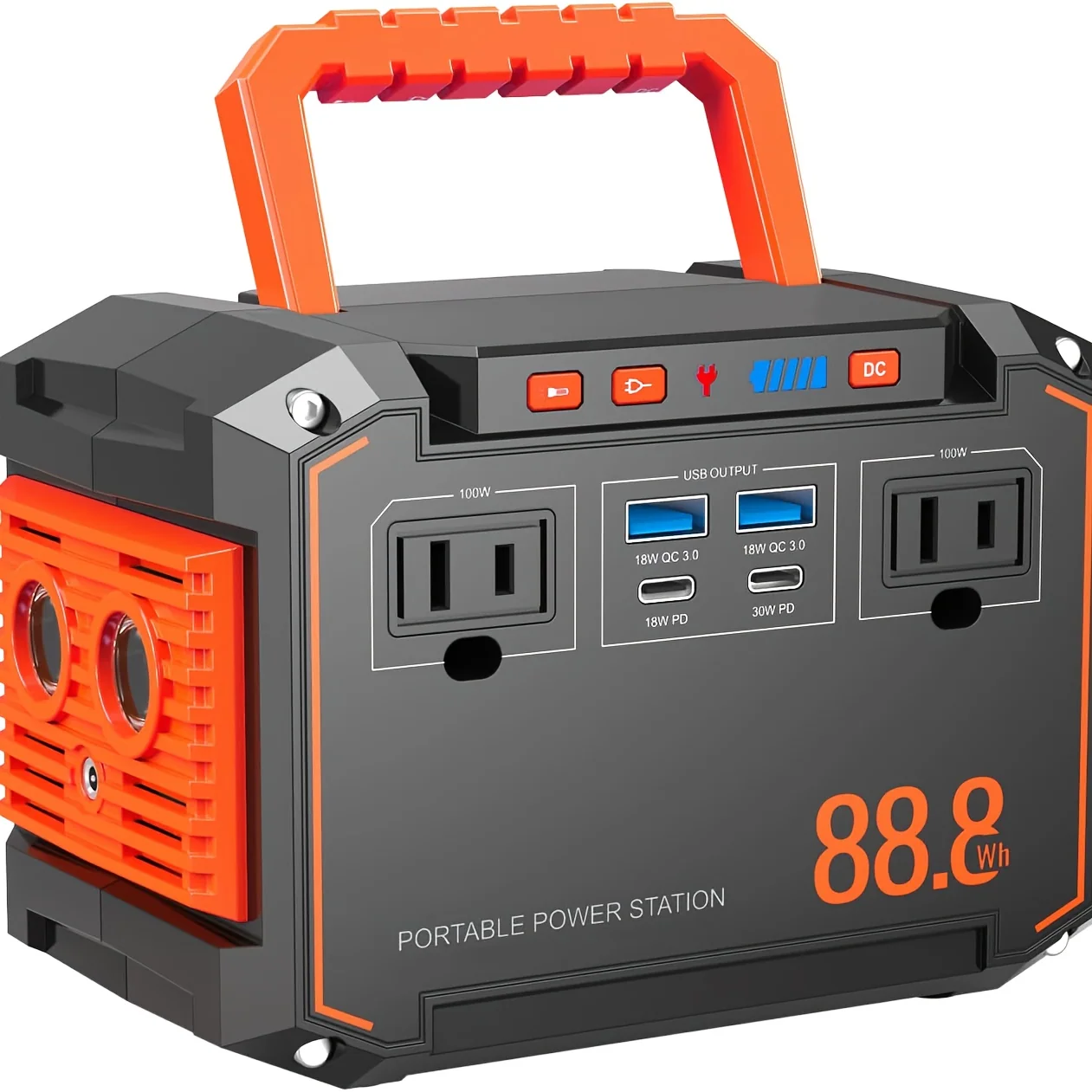 Portable solar power station with integrated solar panels 240Wh capacity