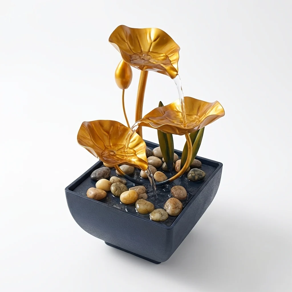LED tabletop waterfall fountain for relaxation and meditation