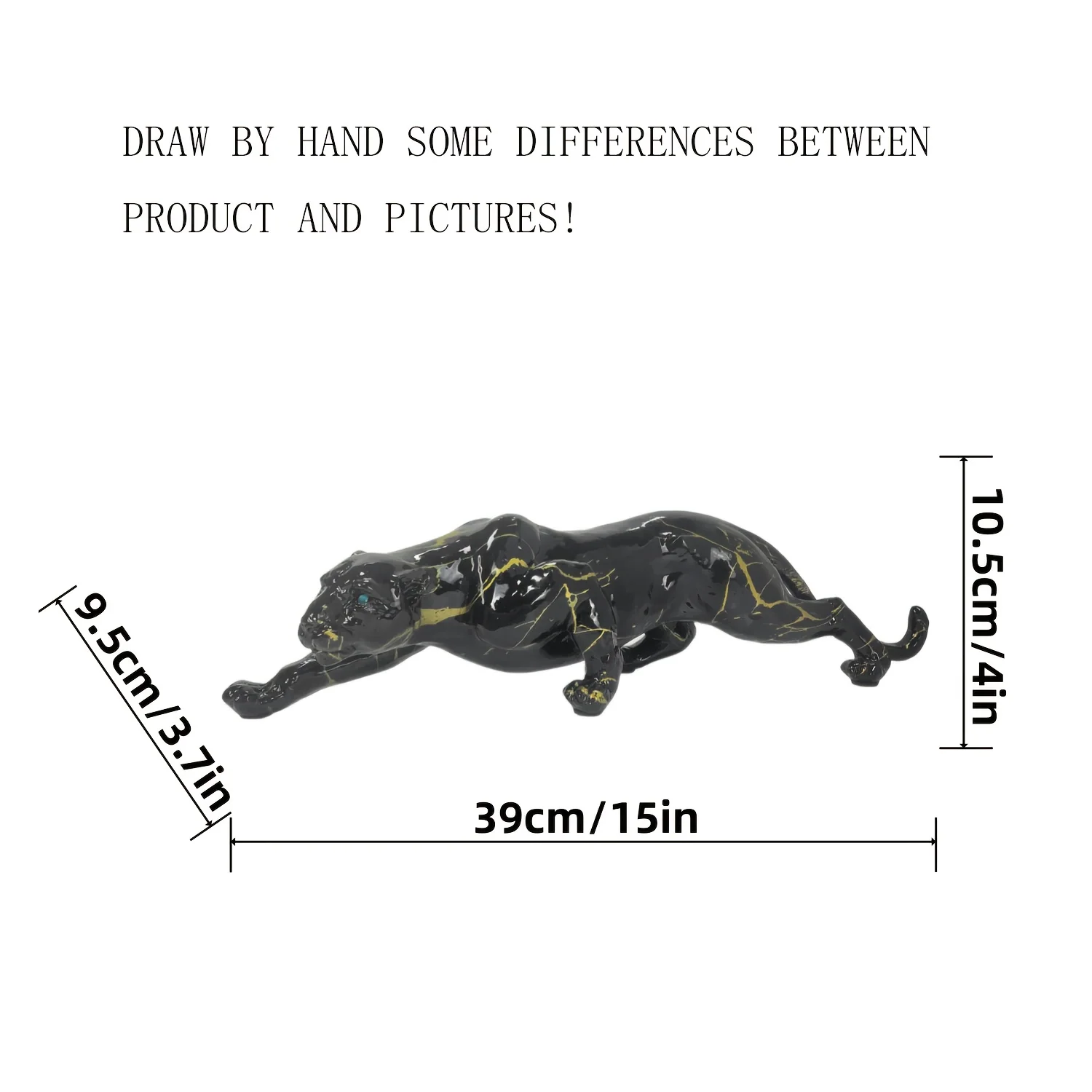 Modern black leopard resin sculpture home decor