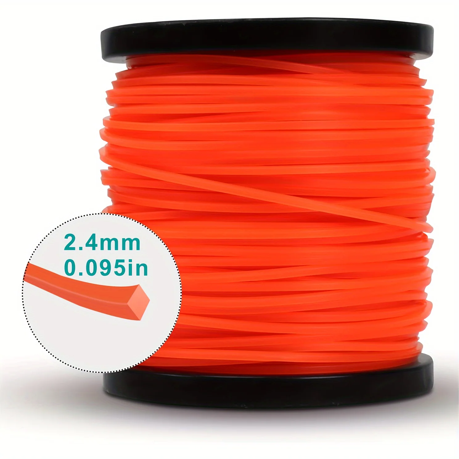 Heavy-duty commercial nylon trimmer line – 328 feet, orange, 2.4 mm