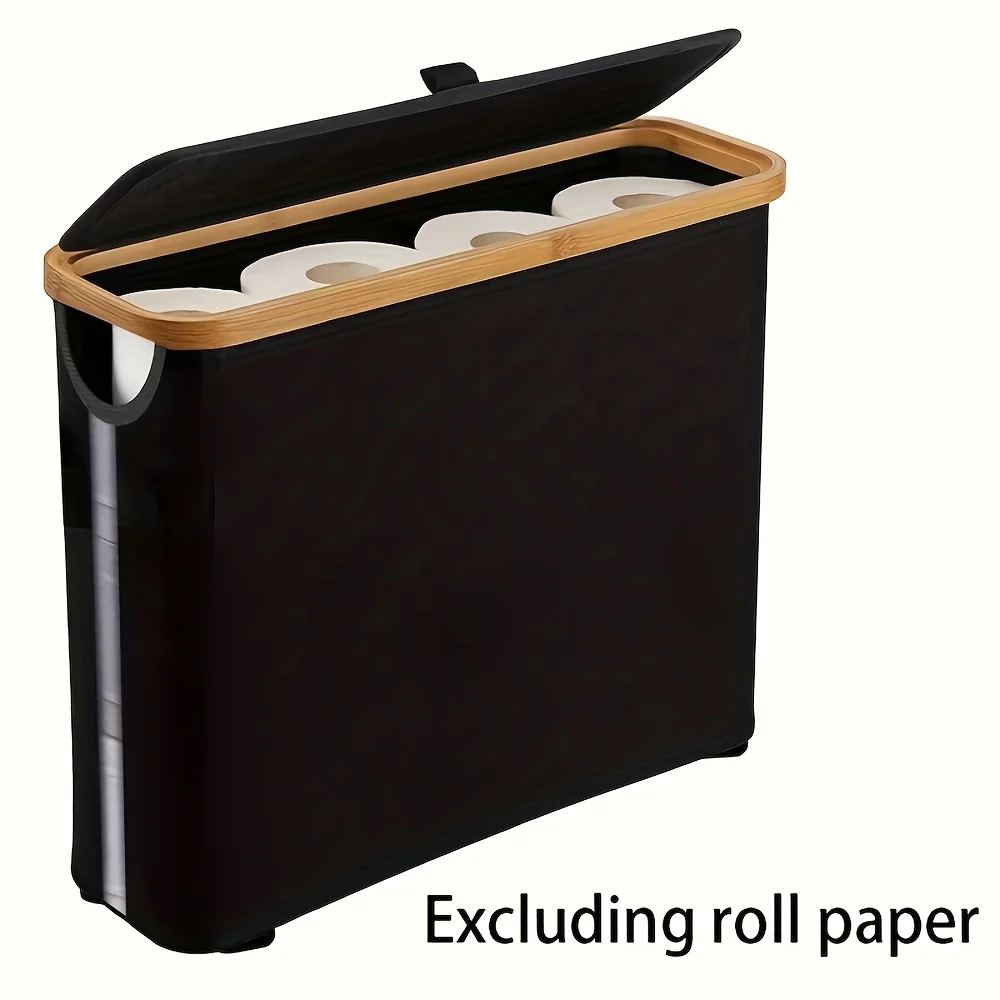 Bamboo Toilet Paper Holder – Eco-Friendly Wall-Mounted Storage Basket
