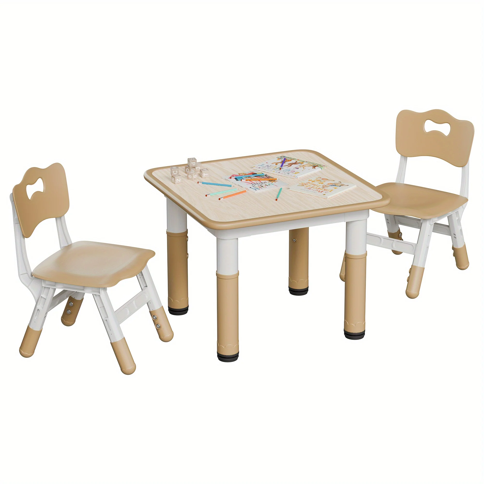 3-piece kids adjustable table and chair set with easy-clean surface