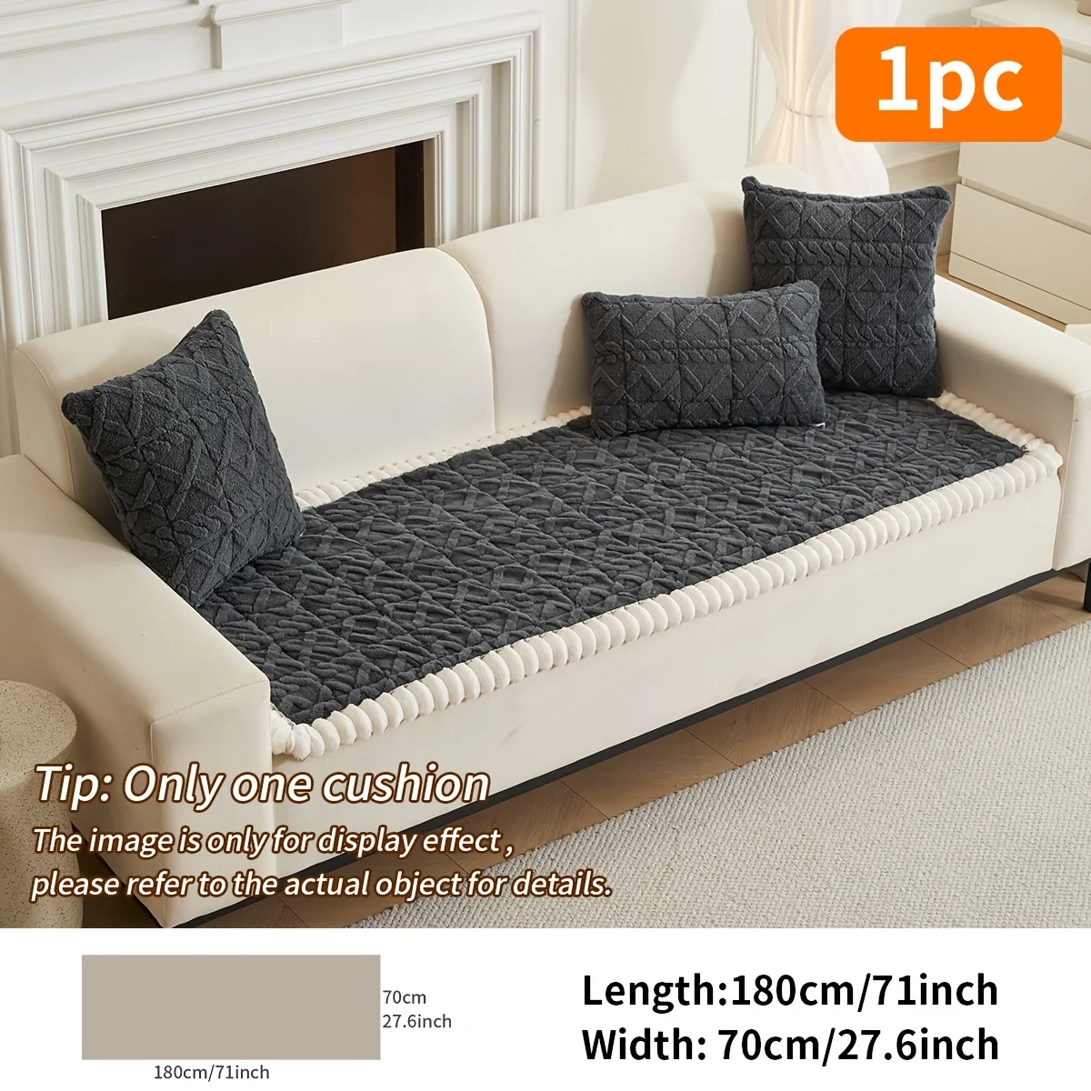 Premium stretch sofa cover with thick polyester fill for all-season comfort
