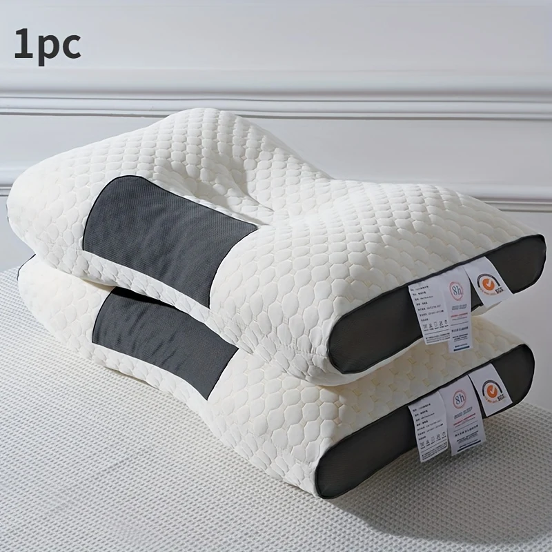 Breathable honeycomb-textured sleep pillow with moisture-wicking core