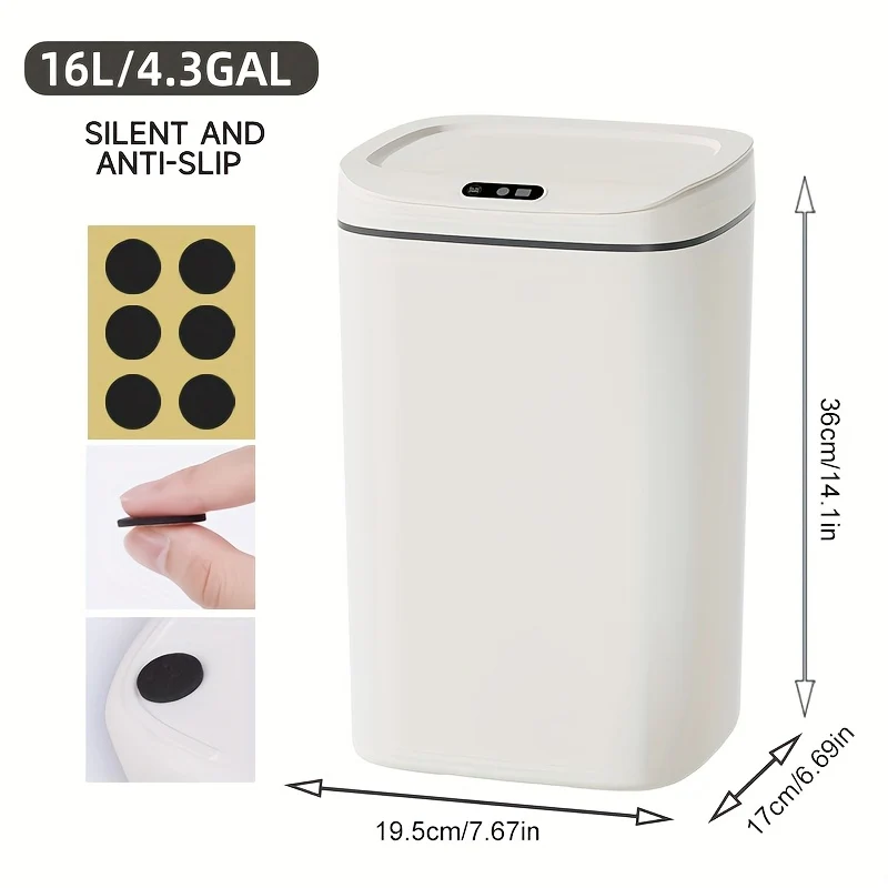 Hands-Free Smart Trash Can with Odor-Blocking Seal