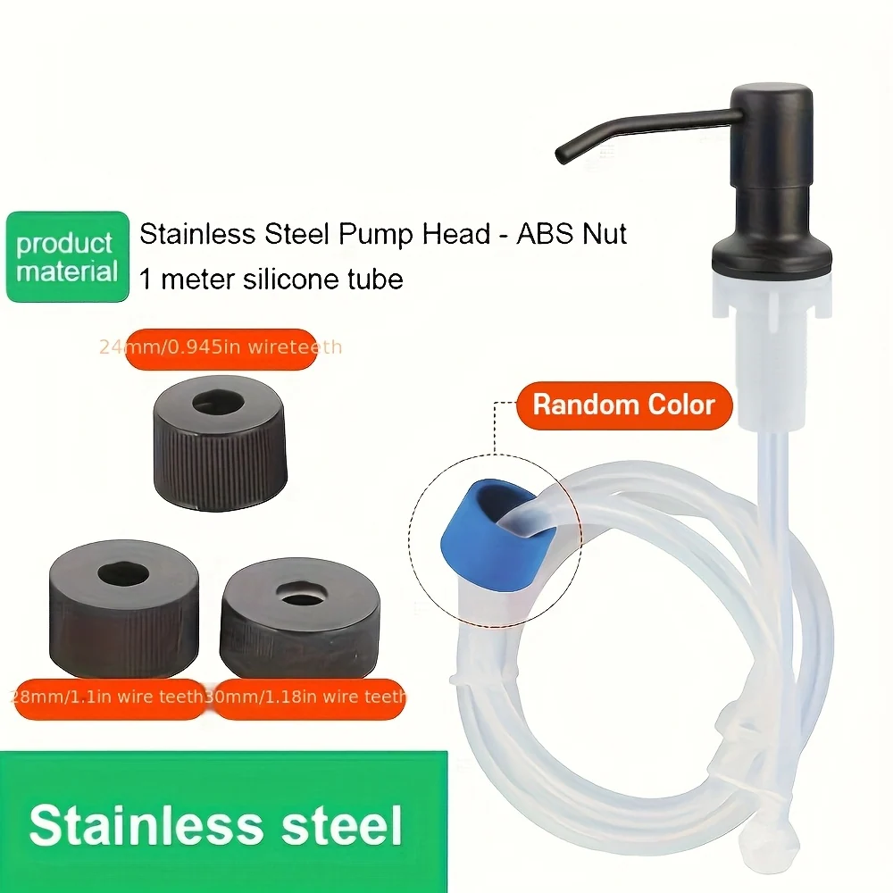 Stainless Steel Countertop Soap Dispenser with Long Pump Tube
