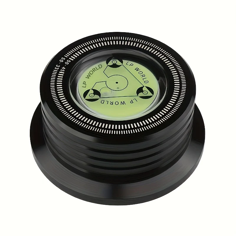 Aluminum Alloy Record Weight Clamp for LP Turntables – 50Hz High Precision Stabilizer with Bubble Level, Battery-Free