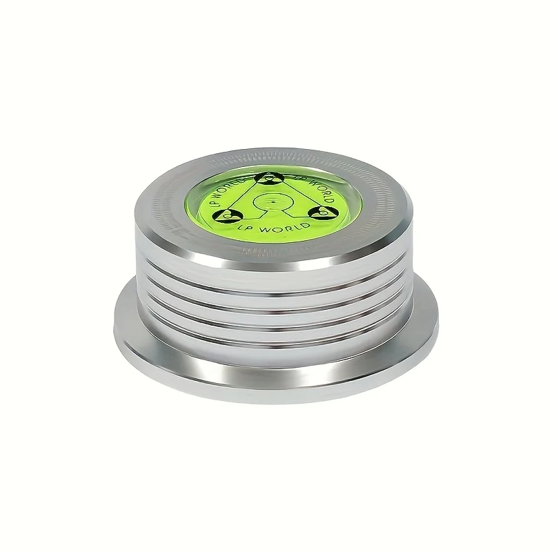 Aluminum Alloy Record Weight Clamp for LP Turntables – 50Hz High Precision Stabilizer with Bubble Level, Battery-Free
