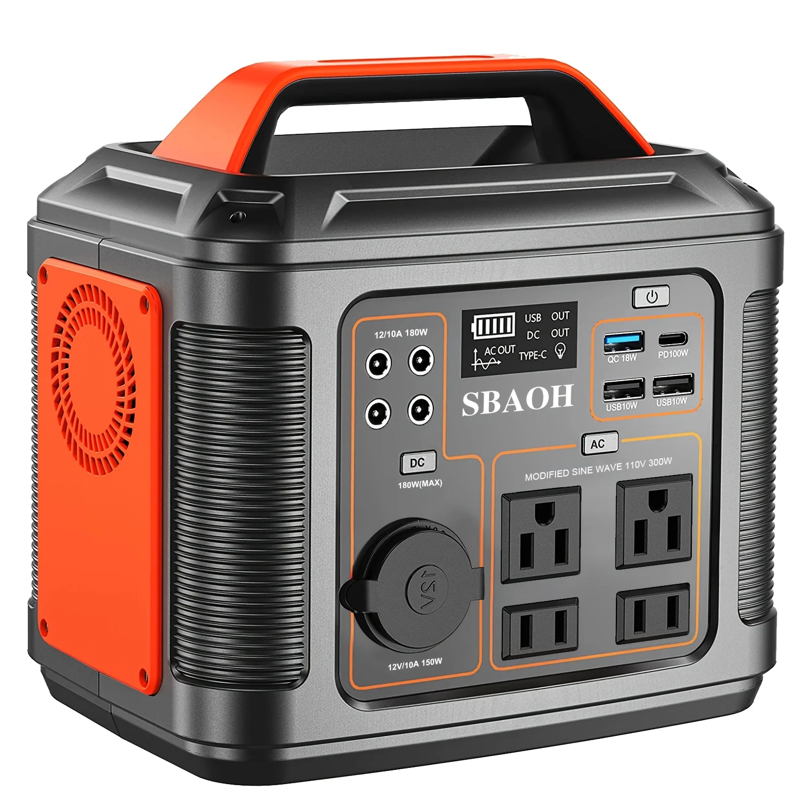 300w portable power station with 296wh lithium battery and 13 outlets