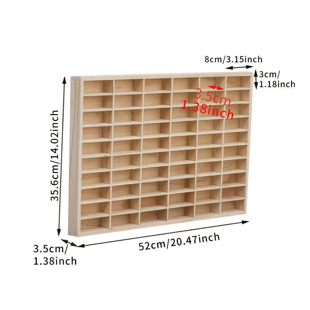 1:64 scale wooden collectible storage box with display compartments